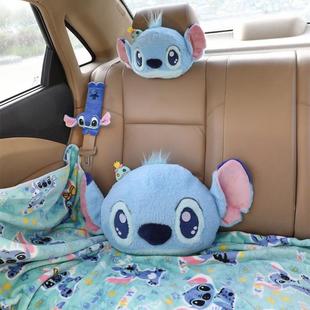 New Cartoon Stitch Home Sofa Pillow Air Conditioning Blanket 2-in-1 Stitch Car Headrest Lumbar Cushion