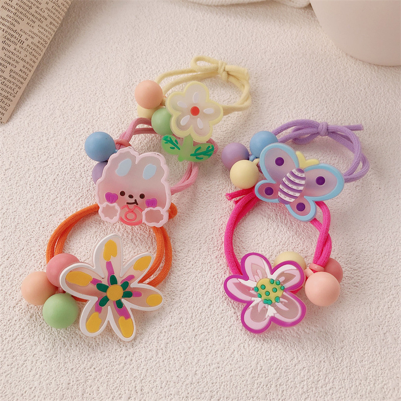 Chica dulce flor anillo de cabello adorable banda de goma de alta elástica cabello de cabello de cabello de cabello de cola de caballo al por mayor