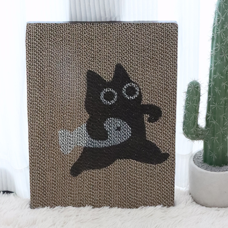 Placa de raspado vertical impresa para gatos, resistente al desgaste, respetuosa con el medio ambiente, engrosada y sin virutas, garra de gato, placa de garra de gato de pared, se puede personalizar con imágenes