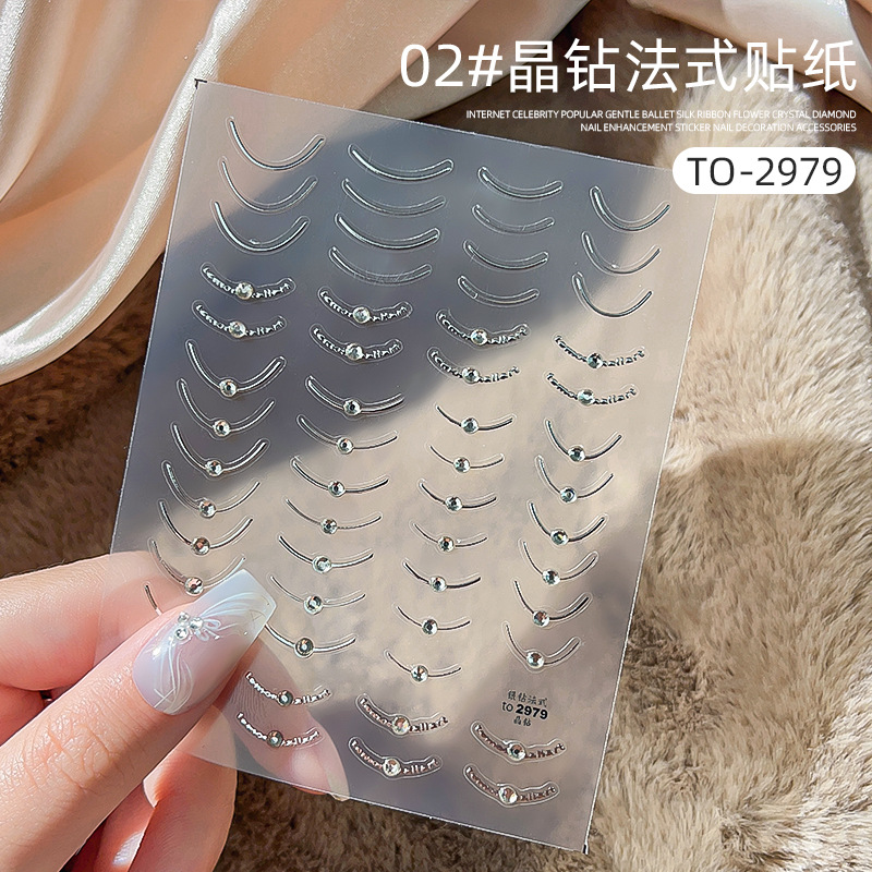 Etiqueta engomada del clavo papel en línea popular cinta de diamante alivio perla tridimensional suave flor Rosa fototerapia etiqueta engomada del clavo