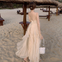 2021新款雪紡夏季連衣裙女海邊度假裙韓國超仙吊帶沙灘長裙