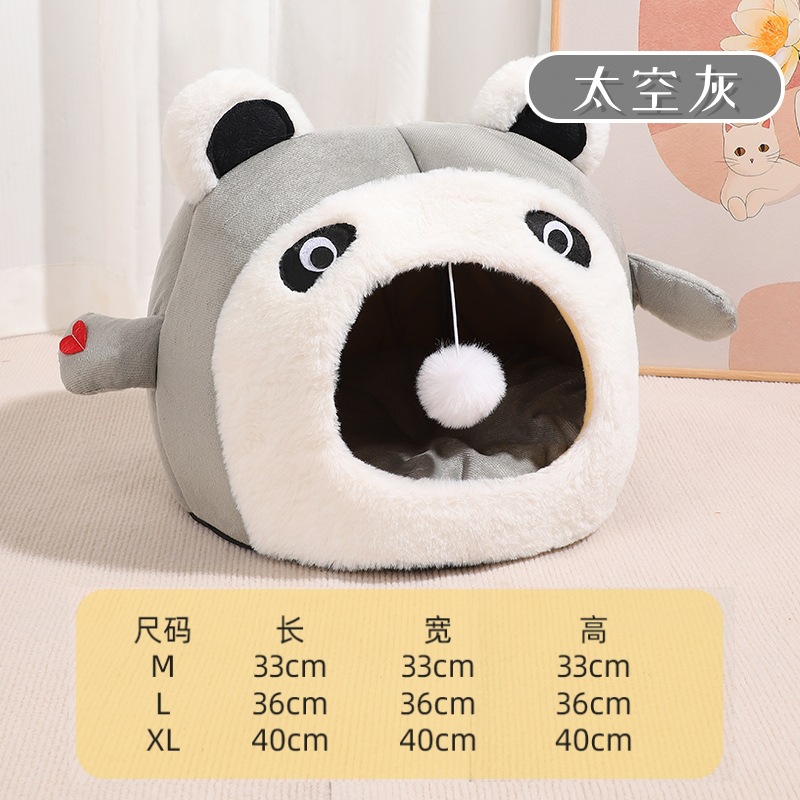 Nido para gatos Four Seasons Universal Cat House Nido para mascotas Desmontable y lavable Semi-cerrado invierno cálido Red de Internet Casa para gatos Cama para gatos