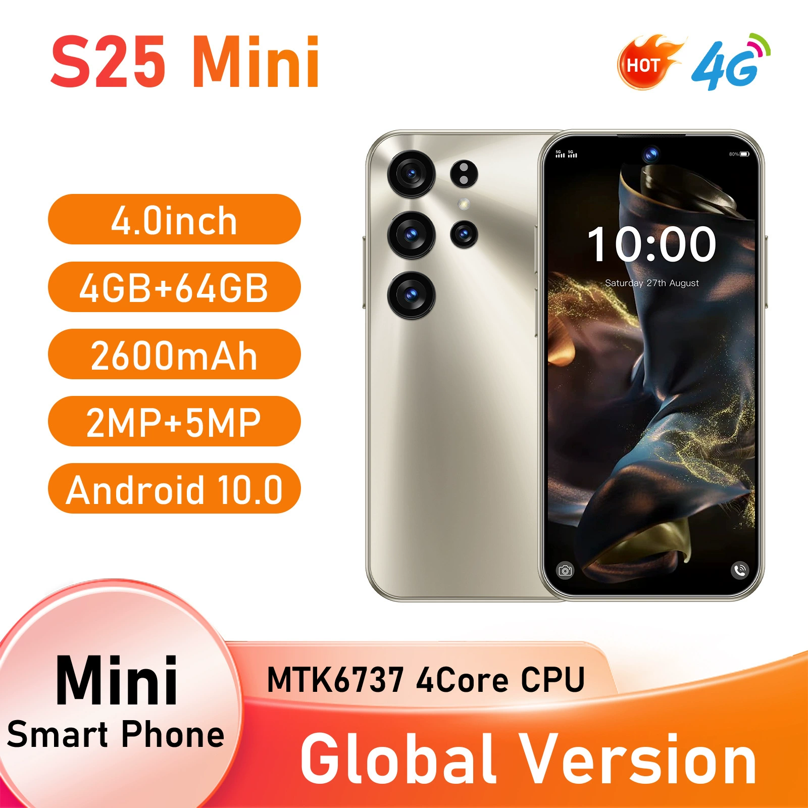 Маленький мобильный телефон, умные часы S25, 0 дюймов, 64 ГБ