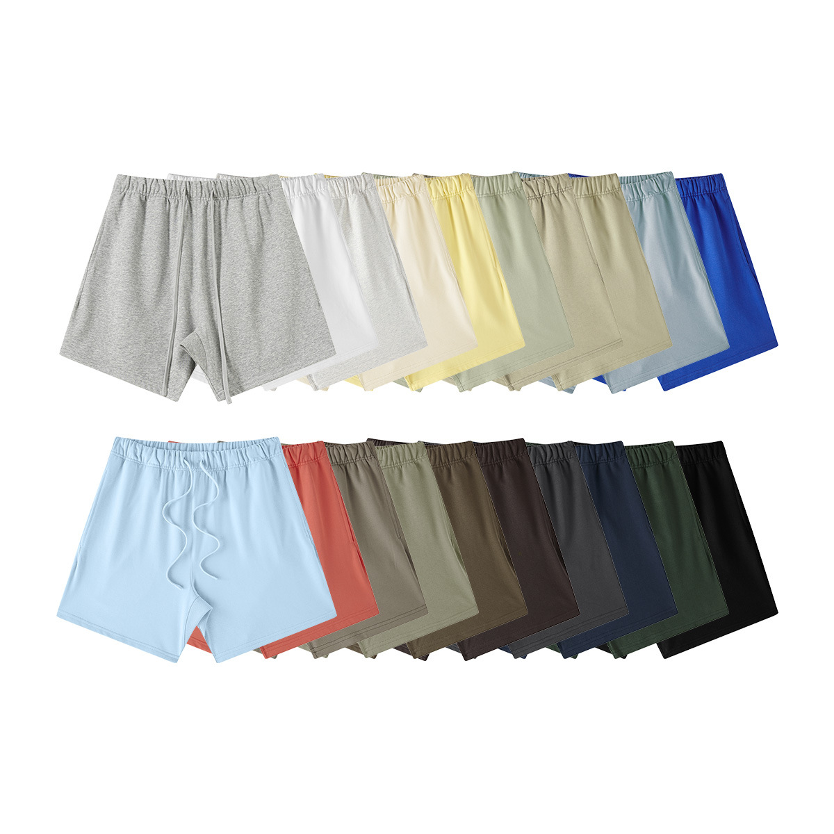Pantalones cortos deportivos casuales holgados de alta calidad para hombre, de color liso, estilo americano, de marca de moda transfronteriza, para jóvenes.