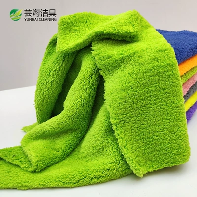 ultrasonic hot coral fleece | Car cleaning tools - green-4040cm-350gsm