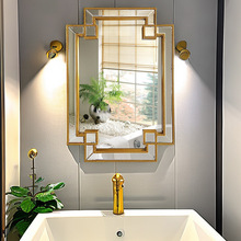 美式威尼斯浴室镜卫生间镜子壁挂复古梳妆台镜玄关客厅高档装饰镜