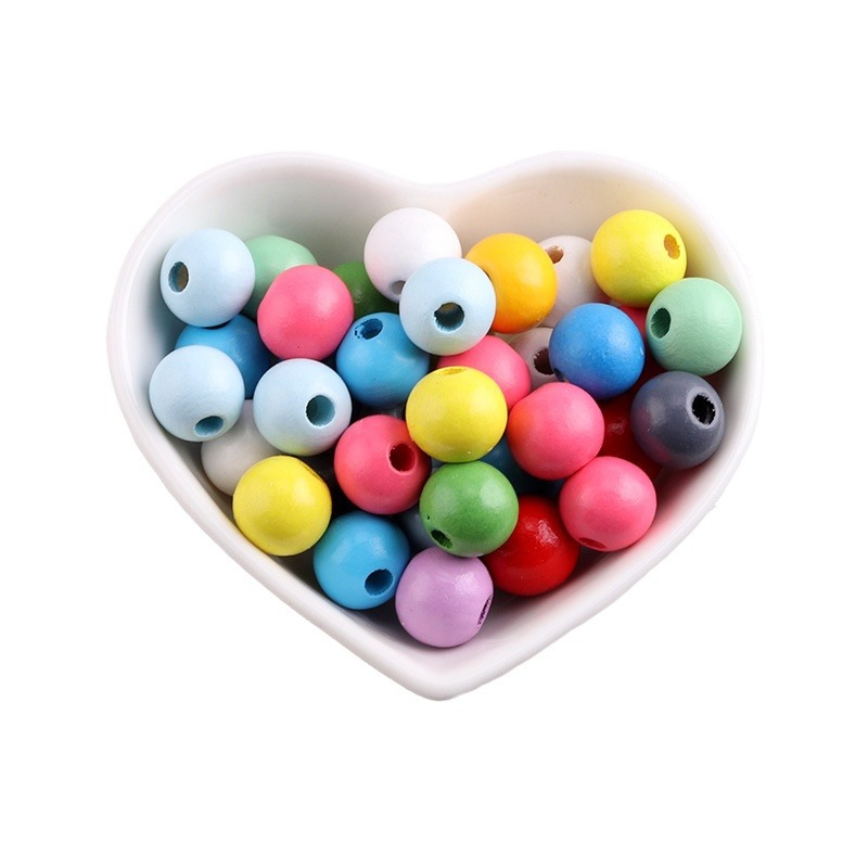 DIY accesorios de la joyería 12-16mm protección del medio ambiente pintura de agua color loto cuentas redondas color caramelo cuentas redondas cuentas de madera cuentas sueltas