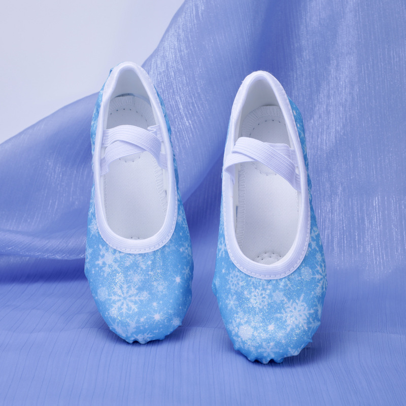 Snowflake Blue Dance Shoes Color Ballet Soft Bottom Cat Claw Shoes Children's Dance Practice Shoes Foreign Trade Hot Selling Export Shoes