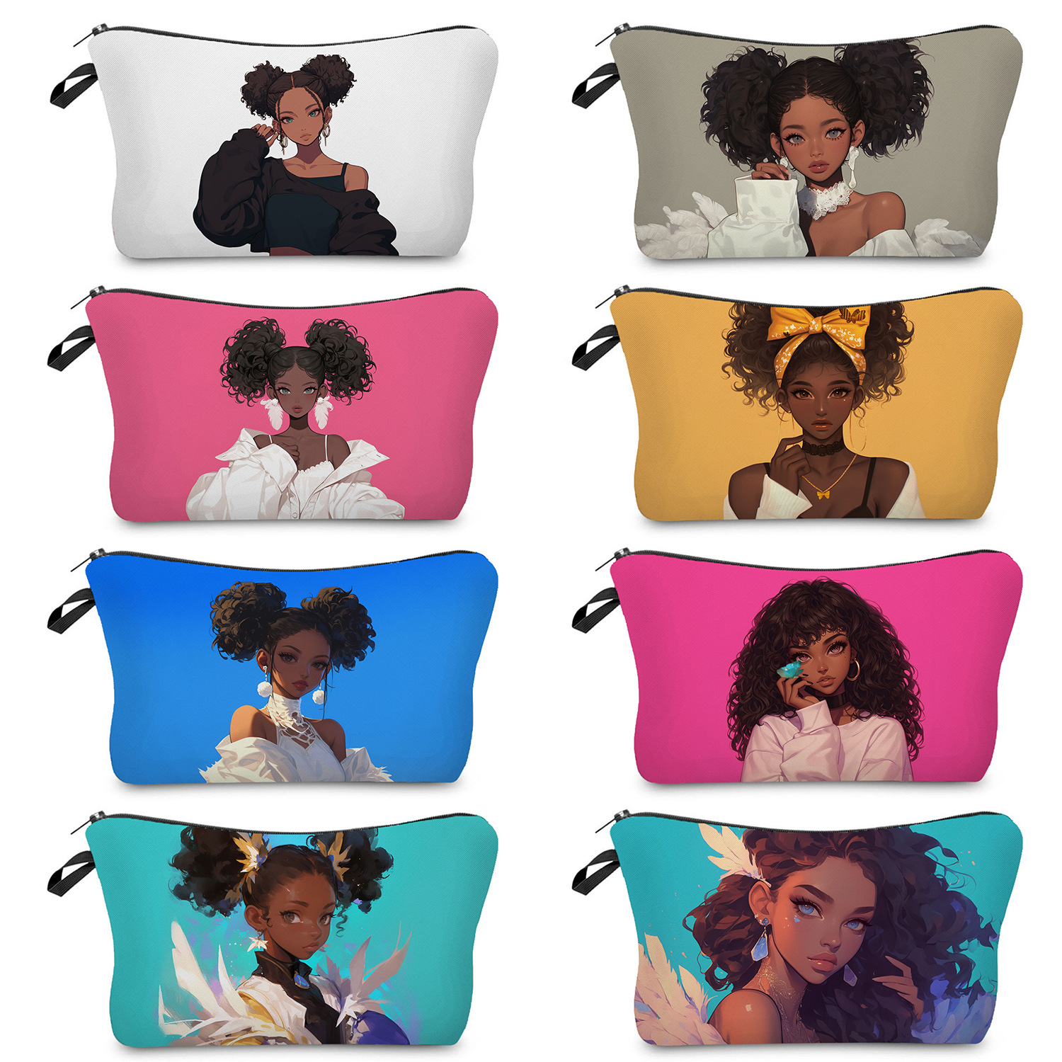 60g Weight Polyester Lining Material Streetwear Human Polyester Square Makeup Bags