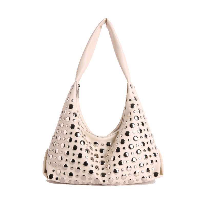 Bolso de mujer venta caliente nuevo nicho coreano Zhong remaches de gran capacidad bolso de alta calidad bolso de brazo de hombro universal