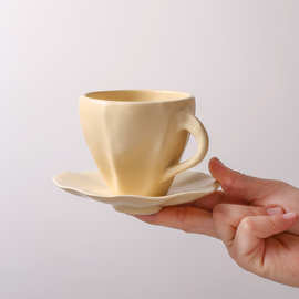 ins咖啡杯下午茶带托盘套装 家居办公杯陶瓷小众复古马克杯新品