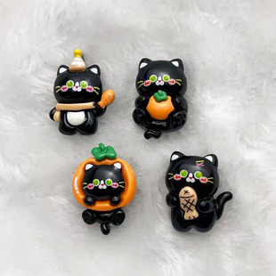 Black Cat Cartoon Cream Glue DIY Mobile Phone Case Resin Accessories Creative Shoe Buckle Hairpin Material