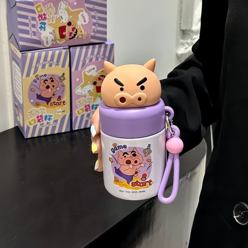 可爱蜡笔小新保温杯女生高颜值小巧便携杯子学生上学专用儿童水杯|undefined