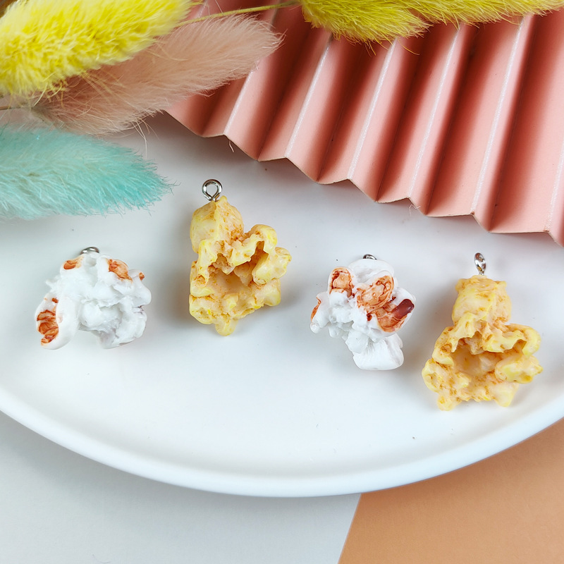 Simulation popcorn diy earrings material micro landscape photo props resin food play pendant jewelry accessories