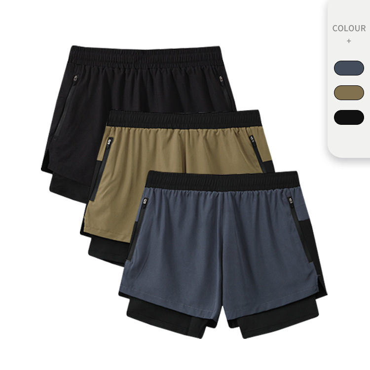 Pantalones cortos deportivos casuales de secado rápido para hombres verano Delgado forrado maratón pista y campo de tres puntos corriendo fitness pantalones de baloncesto