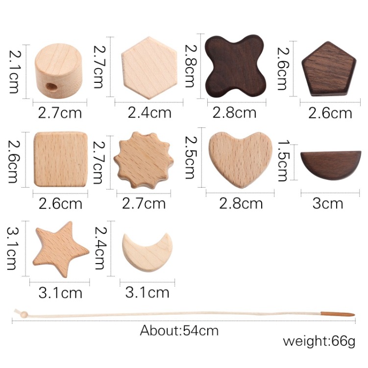 Wooden Star Moon Passenger Toys