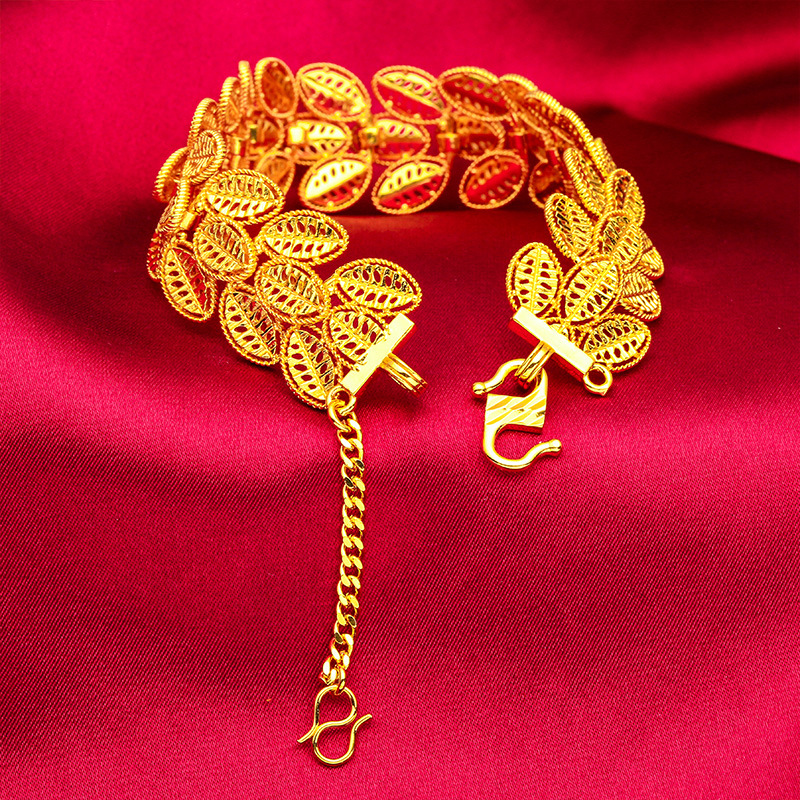 Bracciale unisex alla moda con foglia d'albero, bracciale a tesa larga con foglia_voghion.com