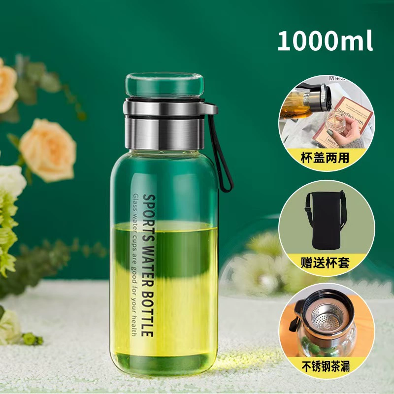 Capacious high quality glass tea cup, anti-scald