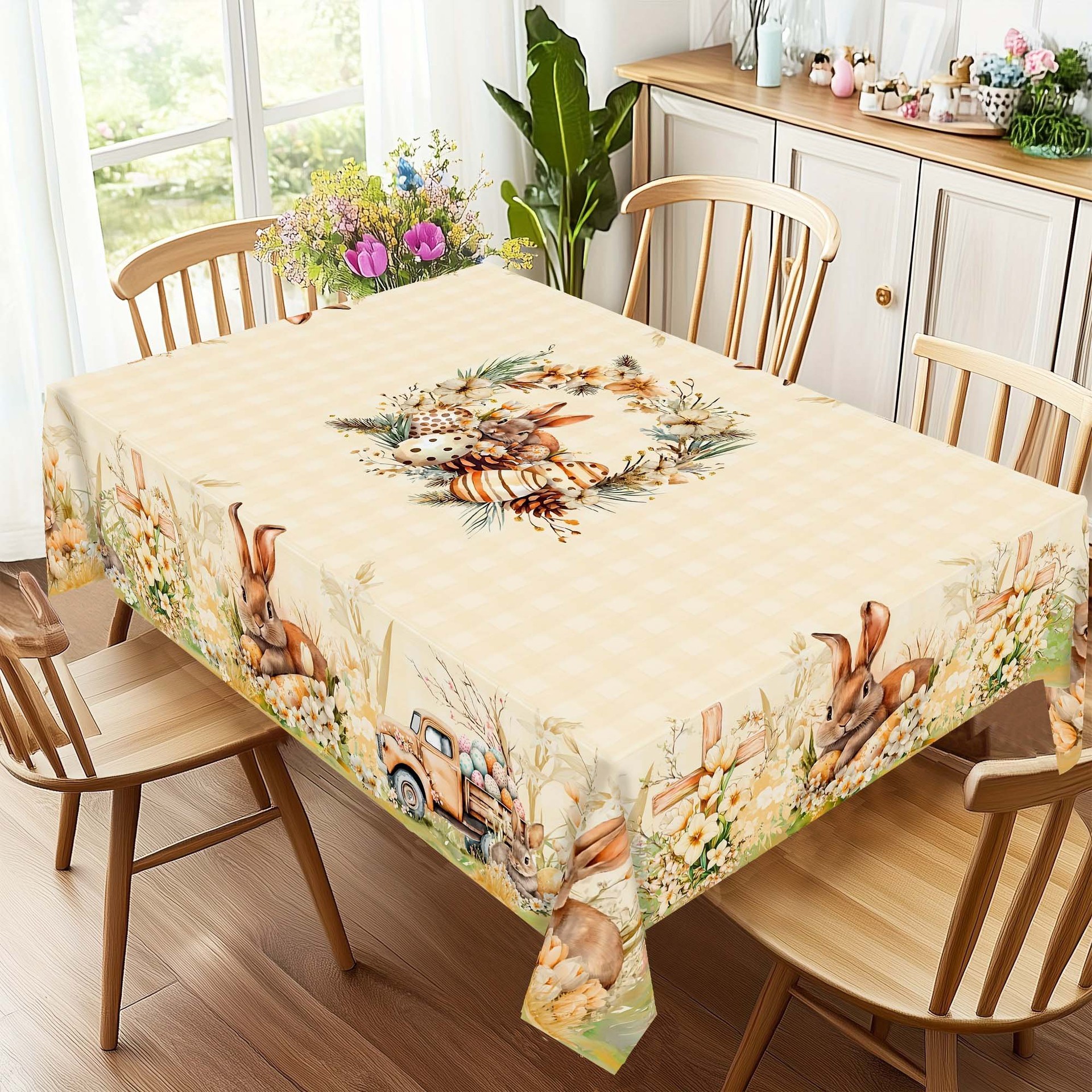 new Easter Egg Festive Tablecloth For Home Dining Table Dustproof Holiday Decoration_voghion.com