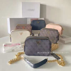 外贸欧美风格时尚拉链单肩包纯色休闲女士斜挎包包复古风小方包