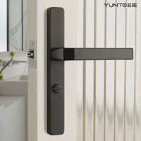 Дверной замок для ванной комнаты стеклянный черный 110/130mm узкий узкий профиль с узким краем Туалет дом аксессуары для ванной комнаты