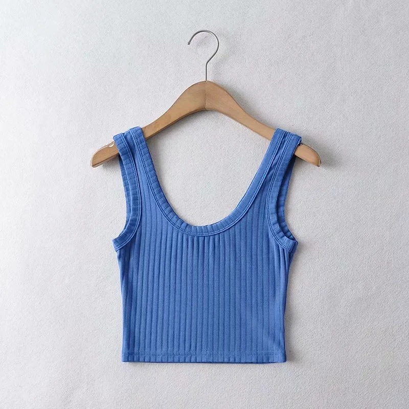 U-neck slim stretch yoga vest NSAC42598