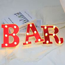 外贸热销镜面红色字母灯大量现货A-Z创意壁灯卧室酒吧派对氛围灯