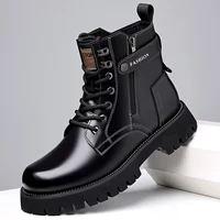 Martens, высокие зимние теплые ботинки для отдыха, кожаные ботинки, сапоги