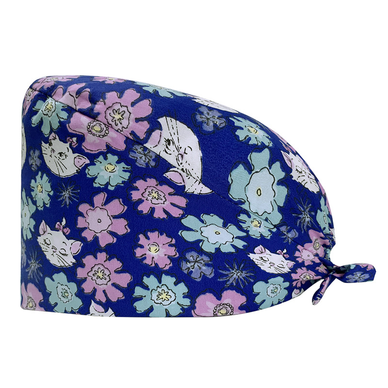 Estomatólogo casquillo de la enfermera transpirable tapa de la sala de operaciones hembra de algodón puro tapa de trabajo médico de la sala de operaciones tapa de cocina médica