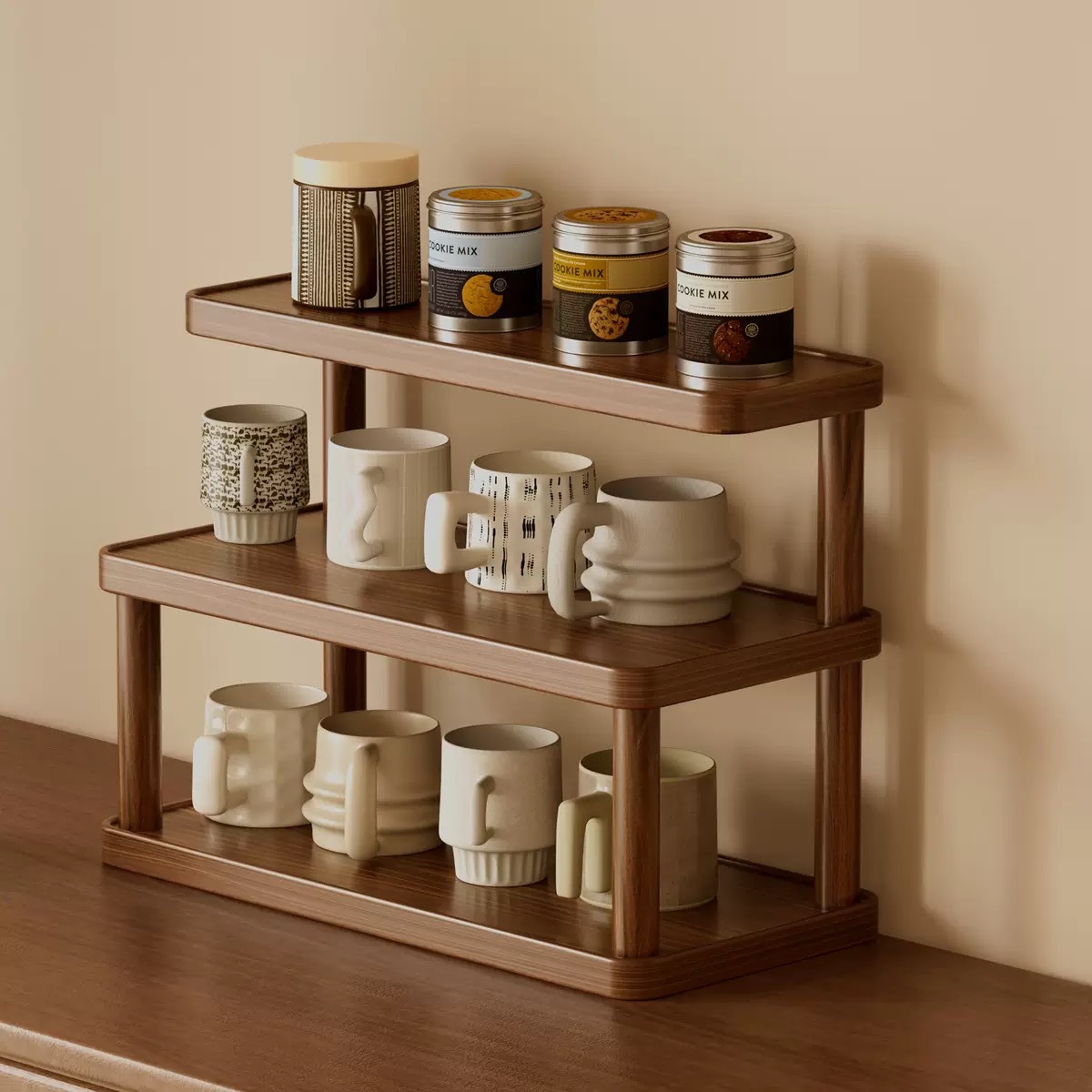 Desktop Storage Rack, Cup Organizer, Table Countertop Workstation,...