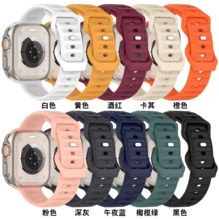 跨境爆款适用苹果iwatch表带单色硅胶表带applewatch Ultra手表带