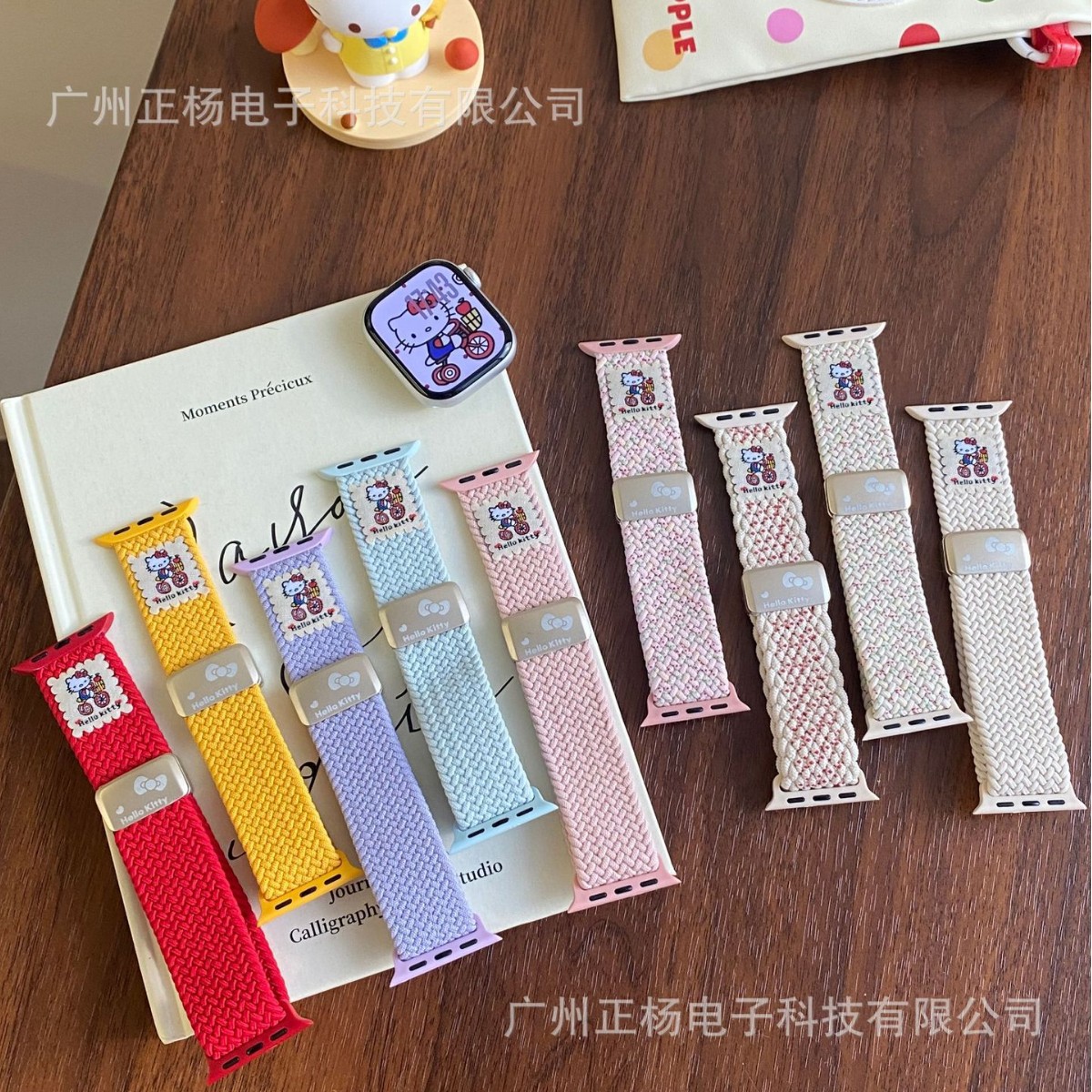 Suitable for Apple Applewatch10 Watch Strap Cute Kt Cycling Nylon Se Generation Woven Strap Factory