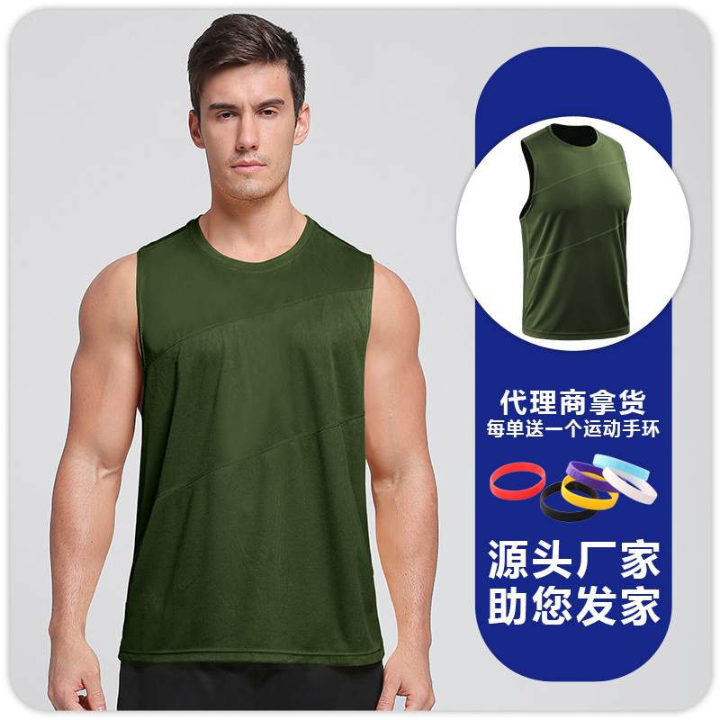 Maratón de verano chaleco deportivo de secado rápido chaleco sin mangas de los hombres corriendo entrenamiento de baloncesto Chaleco de fitness Suelto image 15