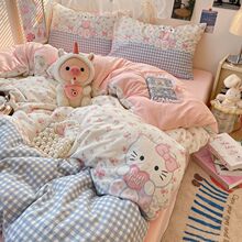 A类母婴级超软糯婴儿棉四件套加厚床单被套学生宿舍三件套床笠4