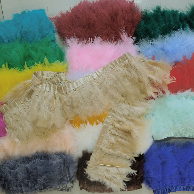 Factory direct full flannel turkey feather cloth with clothing decorative cuffs skirt feather ribs