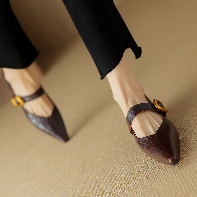 CHIKO Viviana Pointy Toe Block Heels Mary Jane Shoes