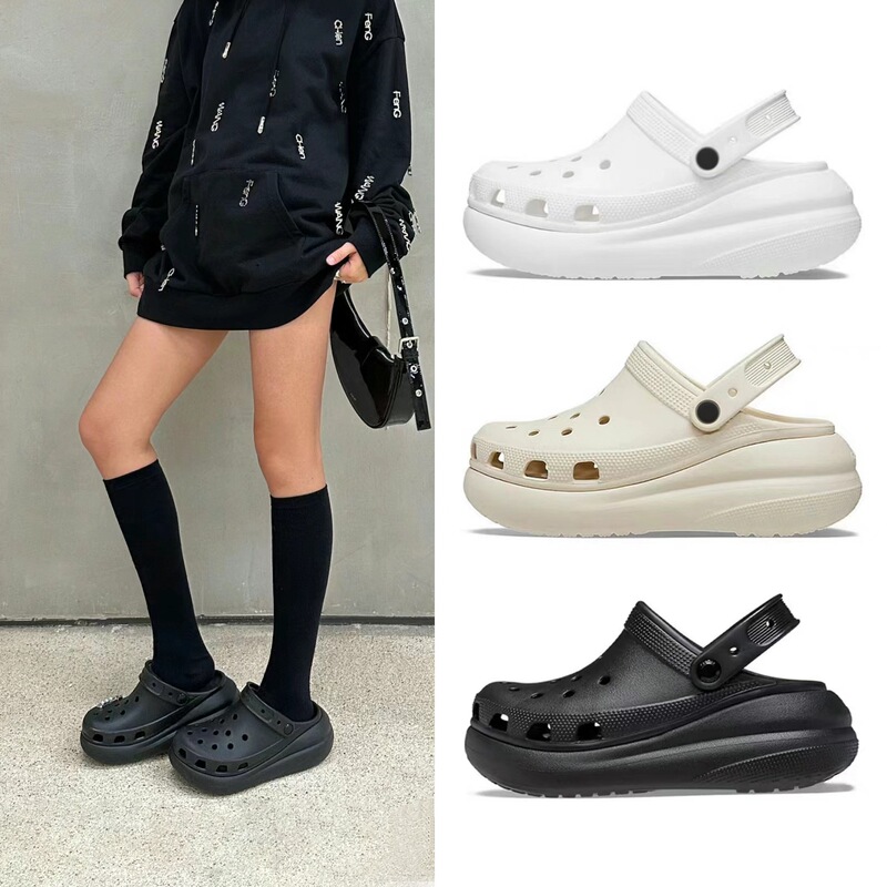 Flower bouquet puff hole shoes women's summer outdoor EVA thick-soled non-slip covered toe daddy shoes increased one-piece sandals women