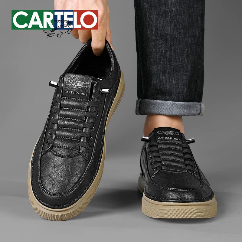 Мужская обувь 2025 новая английская бизнес-кожаная обувь мужская обувь на работе мужская спортивная повседневная черная доска обувь прилив