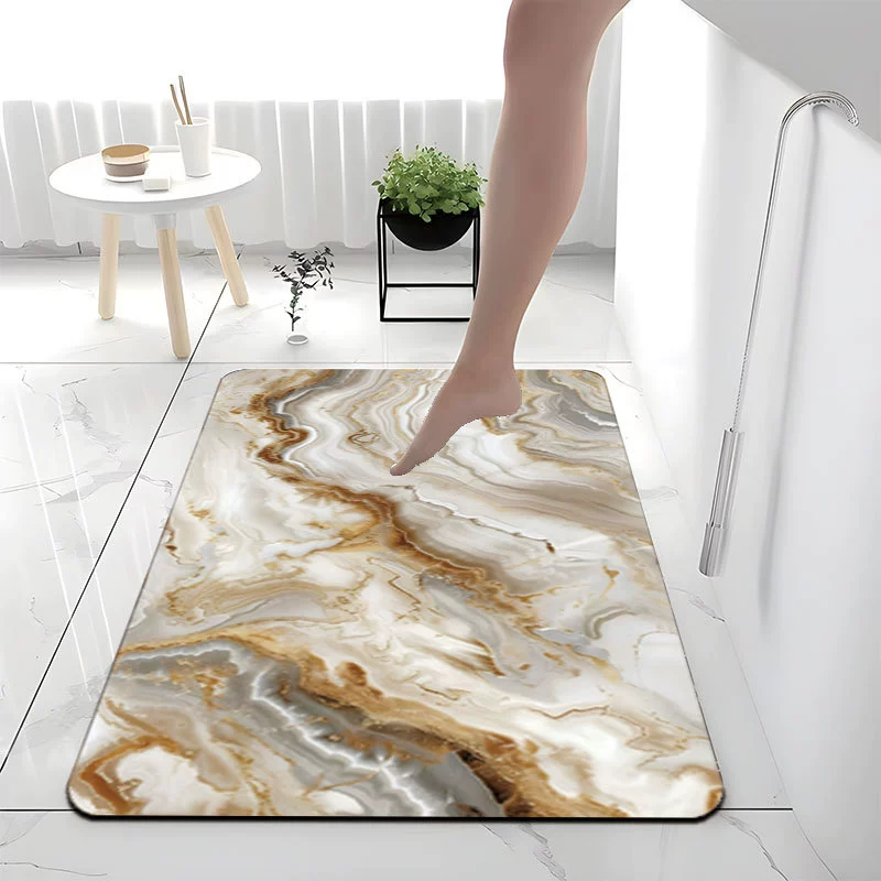 Amazon Мраморный диатомовый грязевой коврик для домашнего использования коврик для ванной комнаты туалет всасывающий коврик для ног входной дверной коврик