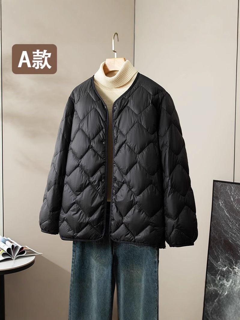 Transfronterizo U casa otoño y invierno nueva chaqueta de cuello en V damas delgada y suelta para aumentar el tamaño interior chaqueta con capuchón de camisa blanca