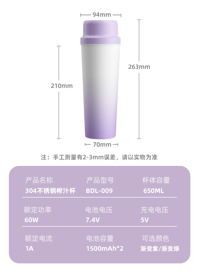 Small Automatic Juicer Home Use Juice Extractor Fresh Juice Machine Electric Portable Silent Juicing Cup
