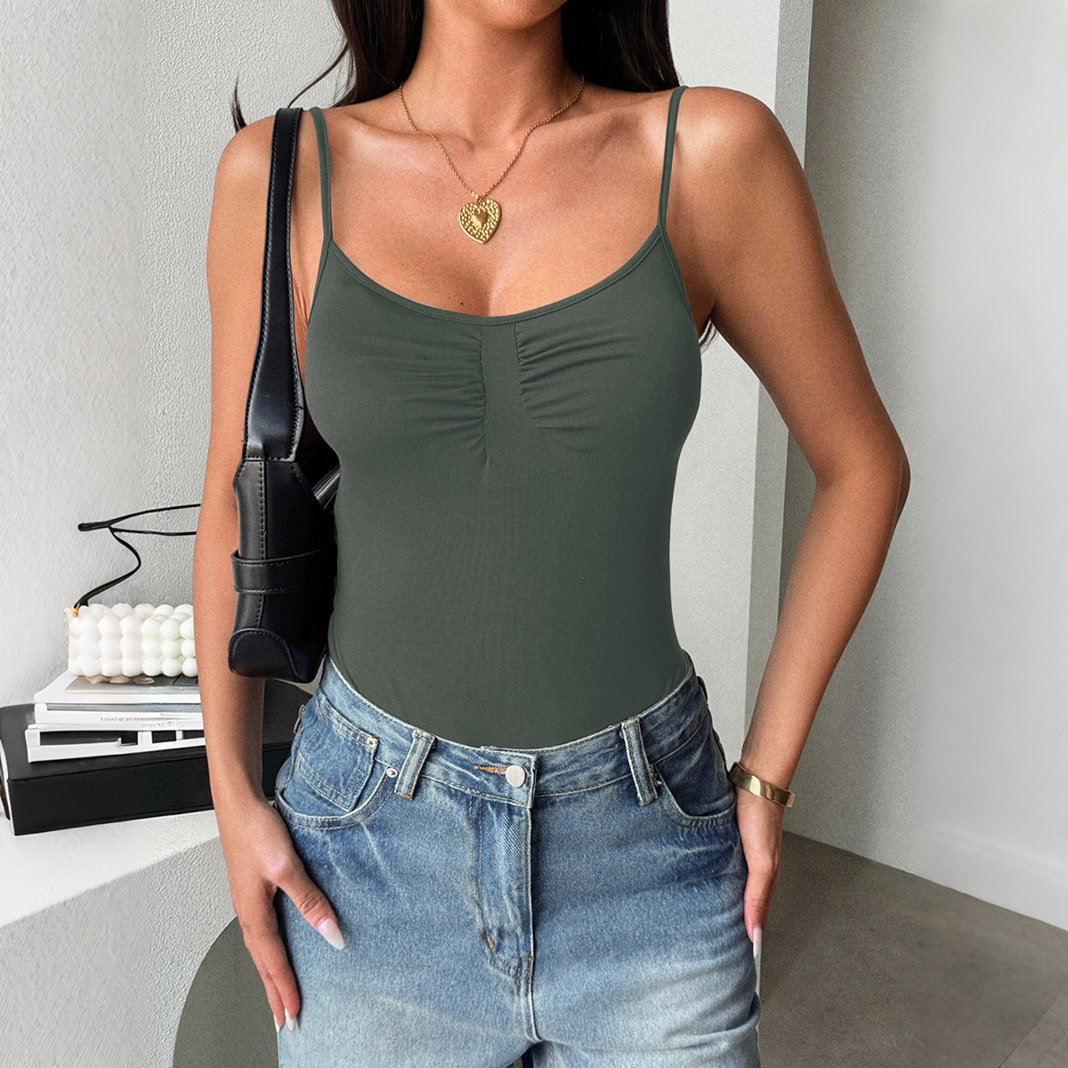 KAIKUO - Body de Tirantes Ajustado y Sexy para Mujer, Estilo Europeo y Americano, Ropa de Mujer, Primavera/Verano 2026, Comercio Exterior Amazon