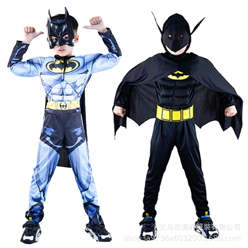 ハロウィン子供大人バットマン筋肉服cospalyロールプレイングステージパフォーマンス衣装男の子|undefined