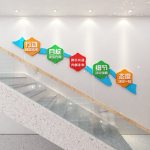 励志墙贴画公司企业文化背景墙面上办公室楼梯装饰修布置激励标语