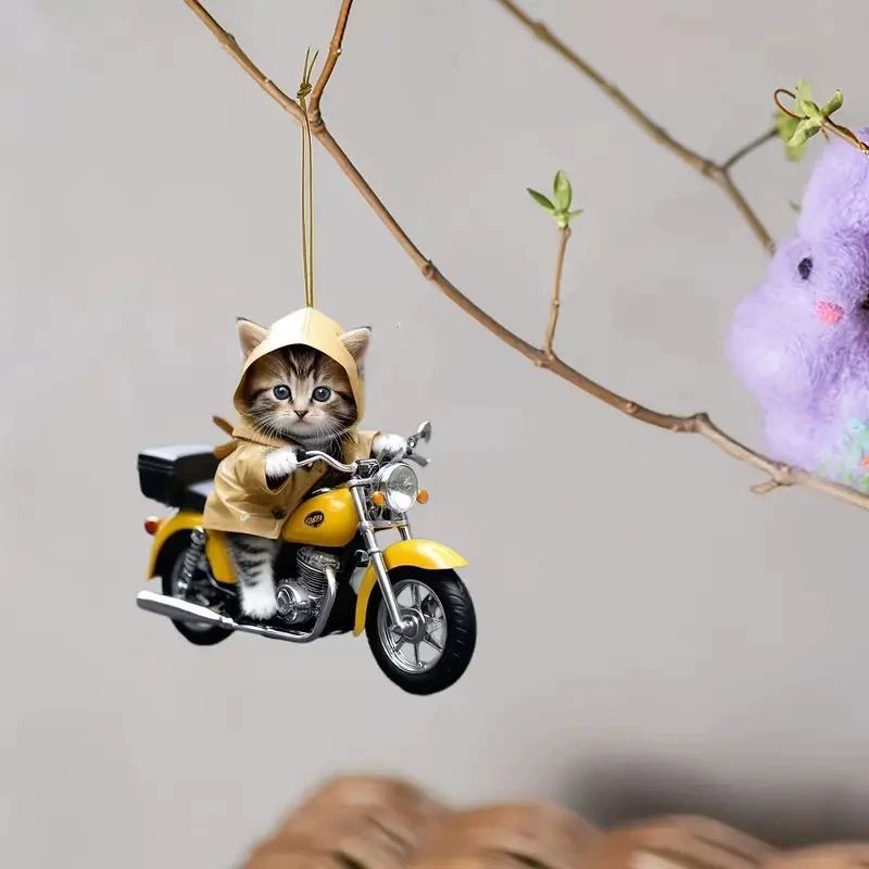 Новый 2D трансграничный новый акрилный плоский кот автомобиль декоративный кулон