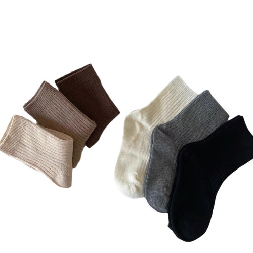 Children's socks autumn and winter pure cotton boneless confinement socks ins trend medium tube socks new large, medium and small children's baby socks