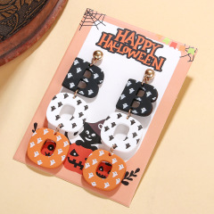 国境を越えた新型ハロウィーンアクリル塗装イヤリングBOO幽霊個性ロングイヤリング欧米の祝日イヤリング