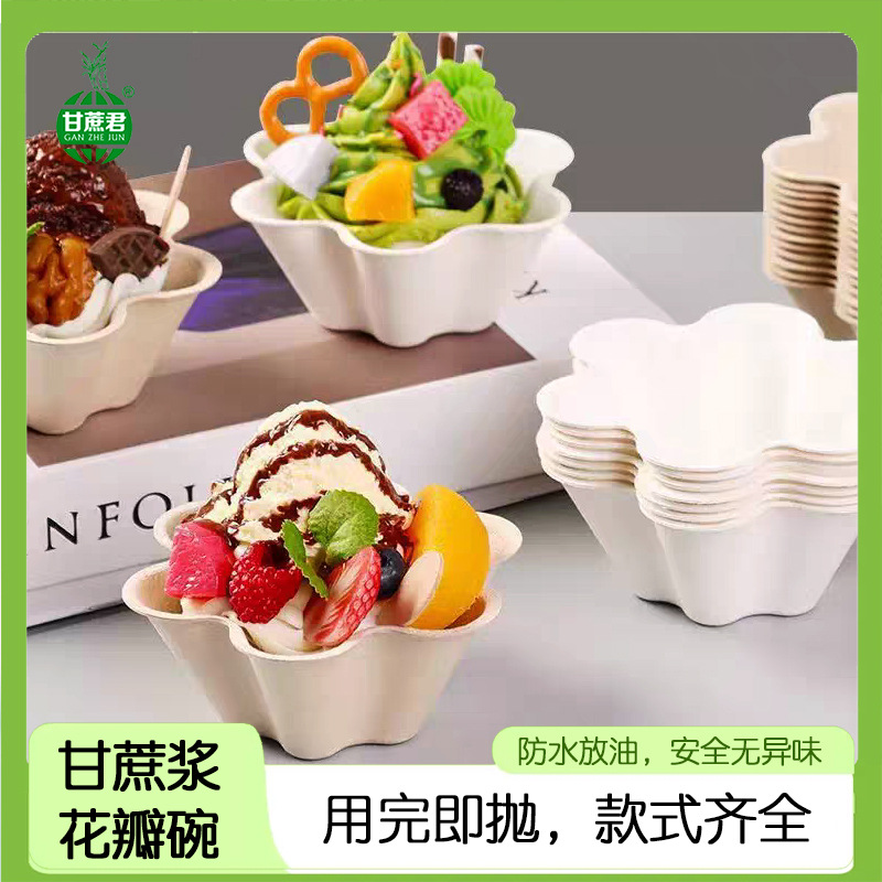 Tazón de pulpa desechable de ciruela de flores de ciruela, helado de hielo, batido de gachas, taza de yogur frita, taza de espessado