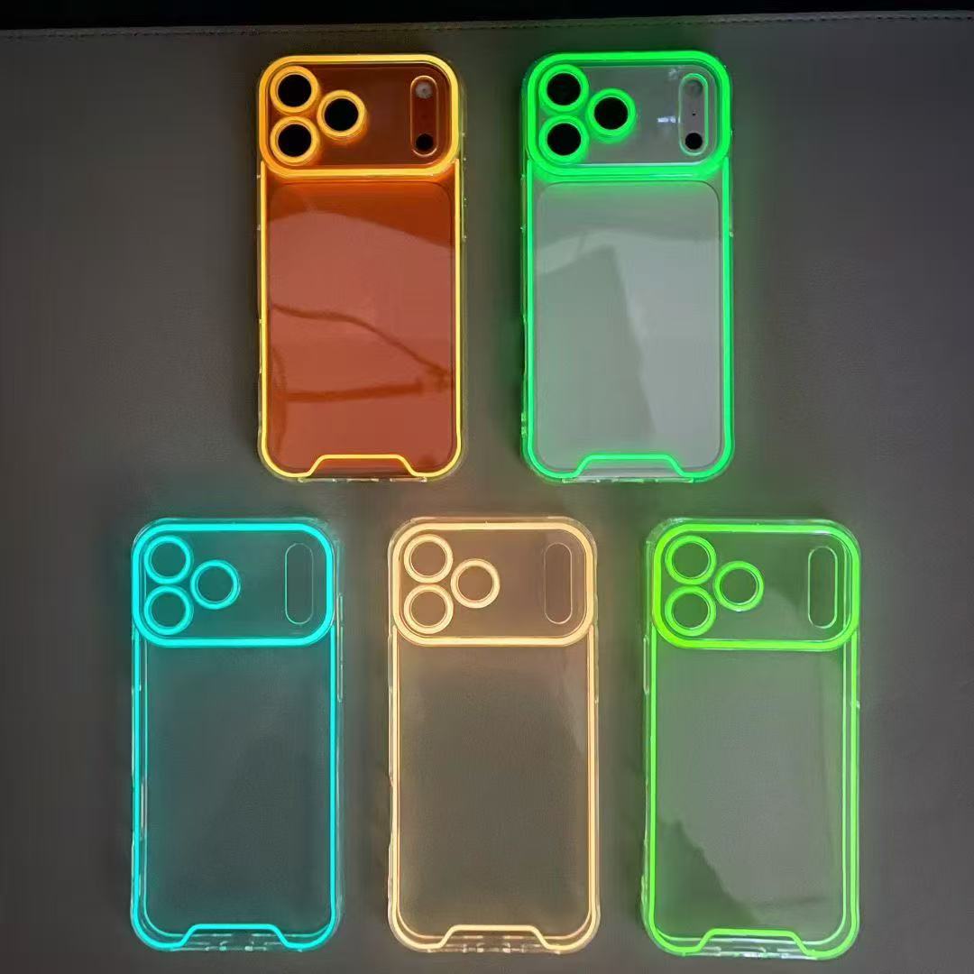 Luminous Phone Case Tpu Suitable for iPhone 17Pm Phone Case, Glowing 16 Transparent 15 Anti-Drop 14 Protective Case 13
