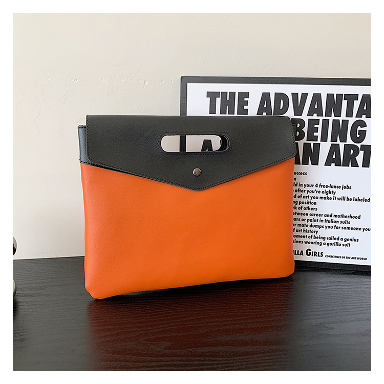 Streetwear Solid Color Square Magnetic Buckle Clutch Bag display picture 2